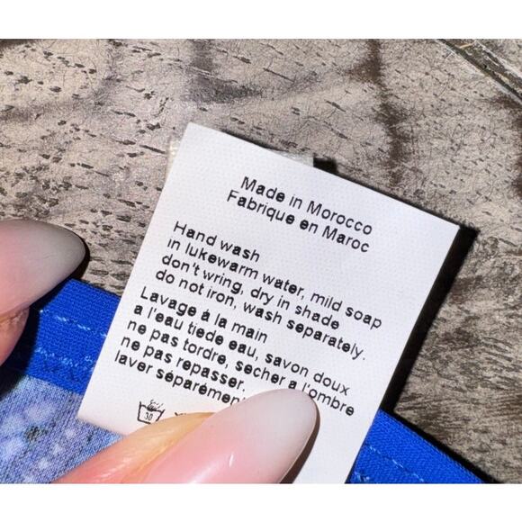 Gottex Blue Paisley Bikini Bottoms Sz 8 – Boho Luxe Swimwear, Festival Vibes - Picture 5 of 5